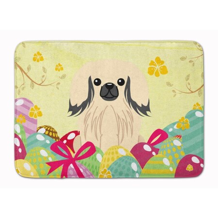 Carolines Treasures Easter Eggs Pekingnese Cream Machine Washable Memory Foam Mat BB6106RUG